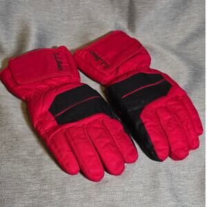 Vintage Red and Black L.L. Bean Kids XL Winter Gloves Fleece Lined